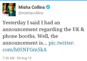 Misha Collins trolls Google Maps and takes over the TARDIS