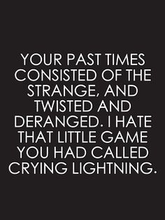 Arctic Monkeys - Crying Lightning quote. More