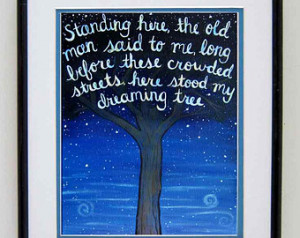 Dave Matthews Band Dreaming Tree So ng Lyrics Art Quote Print - DMB ...
