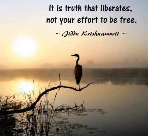 It is truth that liberates, not your effort to be free.