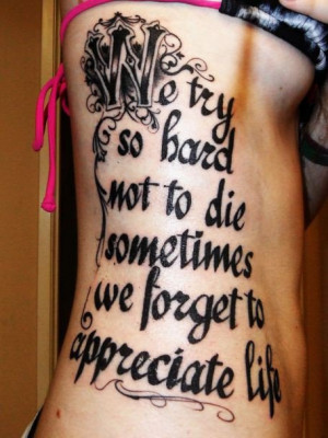 ... lyrics on a rib cage. One of the most awesome tattoos I've ever seen