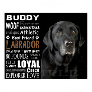Black Labrador Retriever - Personalized 8x10 Unframed Dog Typography ...
