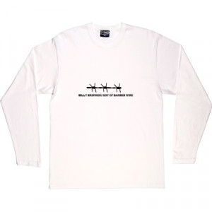 Billy Bremner Barbed Wire Quote White Long-Sleeved Men's T-Shirt