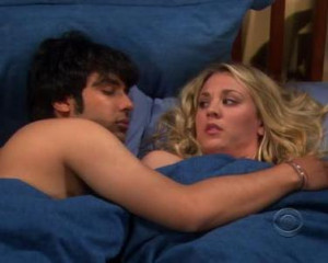 Penny realizing that she has slept with Raj.