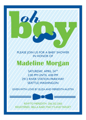 Oh Boy Baby Shower Invitation