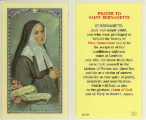 Prayer to St. Bernadette Holy Card (800-595) (E24-410)