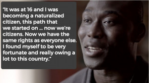 He came to our country when he was 9. He became a citizen when he was ...