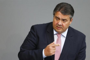 German Economy Minister Sigmar Gabriel makes a speech during a session ...