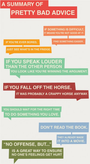 Tastefully Offensive: A Summary of Bad Advice