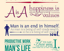 Poster, wall art, Ayn Rand, quotes, inspiration, Objectivism, print ...