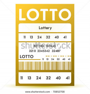 lottery lotto ticket with barcode and winning numbers - stock photo