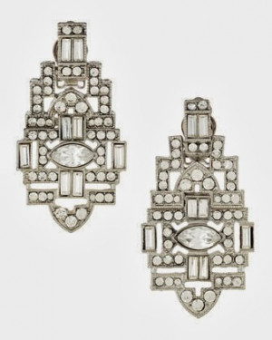 Kenneth Jay Lane rhinestone Deco earrings via Pinterest