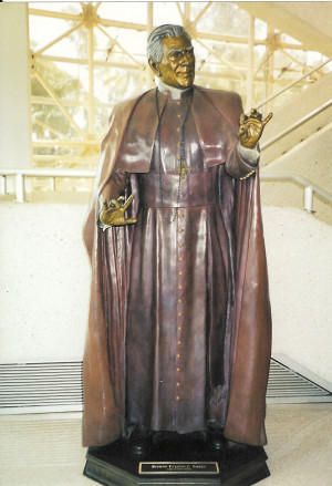 Life sized statue of Bishop Sheen graces the grounds of Crystal ...