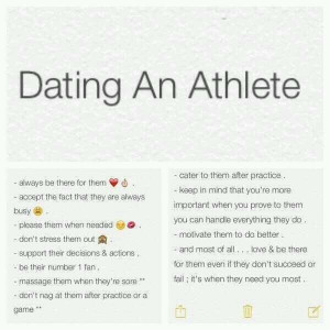 Rules for dating an athlete