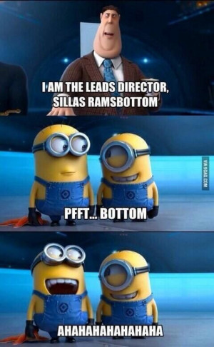 hhehe....bottom!! Minion: Despicableme2, Movies Quotes, Laughing ...