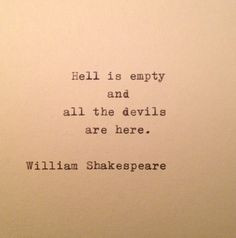 Shakespeare Devils & Hell Quote Typed on Typewriter by farmnflea More