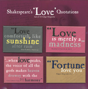 Shakespeare Love Quote 4 Magnet Set
