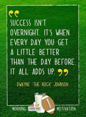 Success isn't overnight. It's when every day you get a little better ...