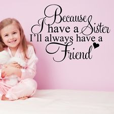 SISTER wall quotes best friends nursery decal girls bedroom transfer ...
