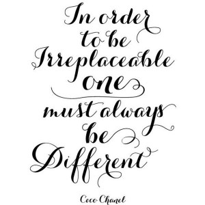 different - inspirational positive quote print poster, black and white ...
