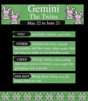 Twin, Happy Bunnies, Gemini Quotes, Hb Horoscopes, Gemini Happy ...