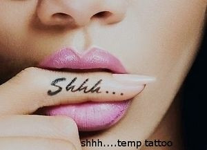 Dettagli su Tatuaggio Da Dito Temporaneo Colore Nero Shhh... Finger ...