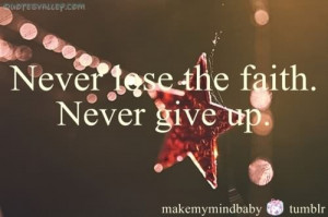 Never Lose The Faith, Never Give Up