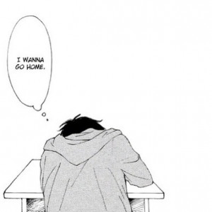 alone, anime boy, go home, manga, quote, sad, school