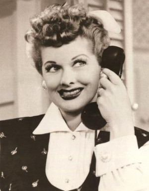 Lucille Ball as Lucy Ricardo on the phone on 