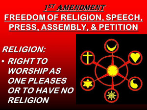 freedom of speech press religion assembly and