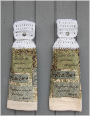 Hanging Kitchen Towels Quotes Matching Pair item no 29