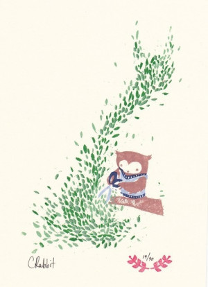 Topiary Enthusiast gocco print by cat rabbit