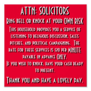 Solicitation sign print