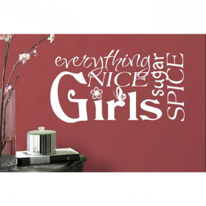 ... Girl Art Sugar Spice Word Collage Vinyl Wall Quotes Lettering Decals