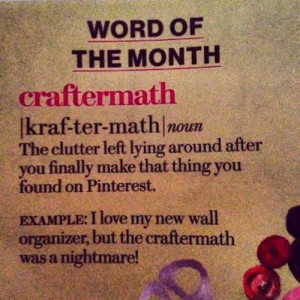 Word of the month - Craftermath