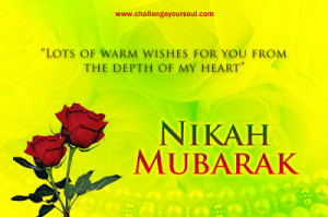 Nikah Mubarak (Warm Wishes Marriage Couple Bride Groom)