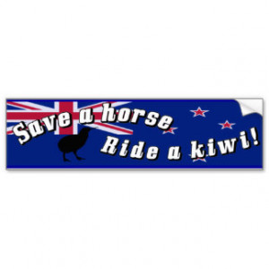 Save a Horse Ride a Kiwi Bumper Sticker NZ