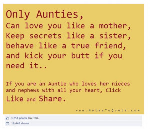 only aunties can love you like a mother