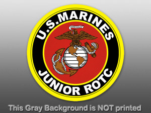 Round JROTC Marines Seal Sticker - decal junior US rotc