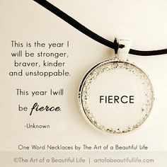 ... fierce. -Unknown | Fierce Necklace - One Word Necklace by