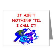 baseball umpire Note Cards (Pk of 20) for