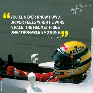 Ayrton Senna on winning the race. http://www.idriveracing.com
