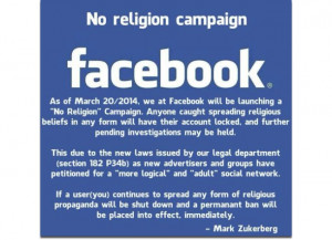 No Religion Compaign Facebook
