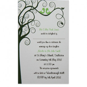 green rustic wedding invite