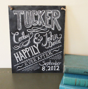 Custom Wedding Chalkboard Sign - Chalkboard Art - Gift for Newlyweds ...
