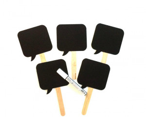 Square Chalkboard Speech Bubble Photobooth Props with Chalkboard ...