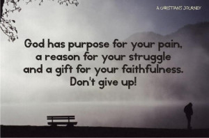 God has purpose for your pain...