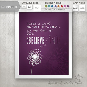 Graduation Gift / OTH Believe PRINT (One Tree Hill) / Make a Wish ...