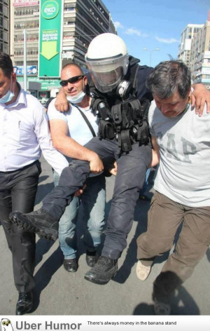 ... carrying wounded police officer in Kizilay, Ankara – Turkey