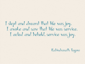 Great quote on joyful service!